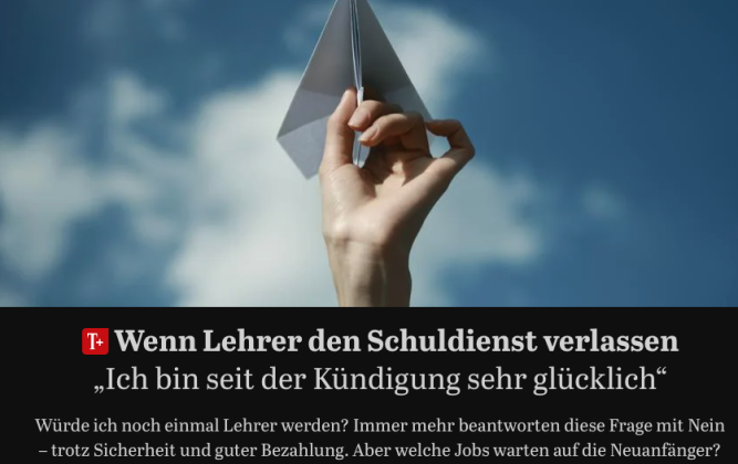Presse Artikel Cover - Wenn Lehrer den Schuldienst verlassen